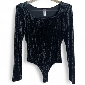 Victoria's Secret Black Velvet Bodysuit